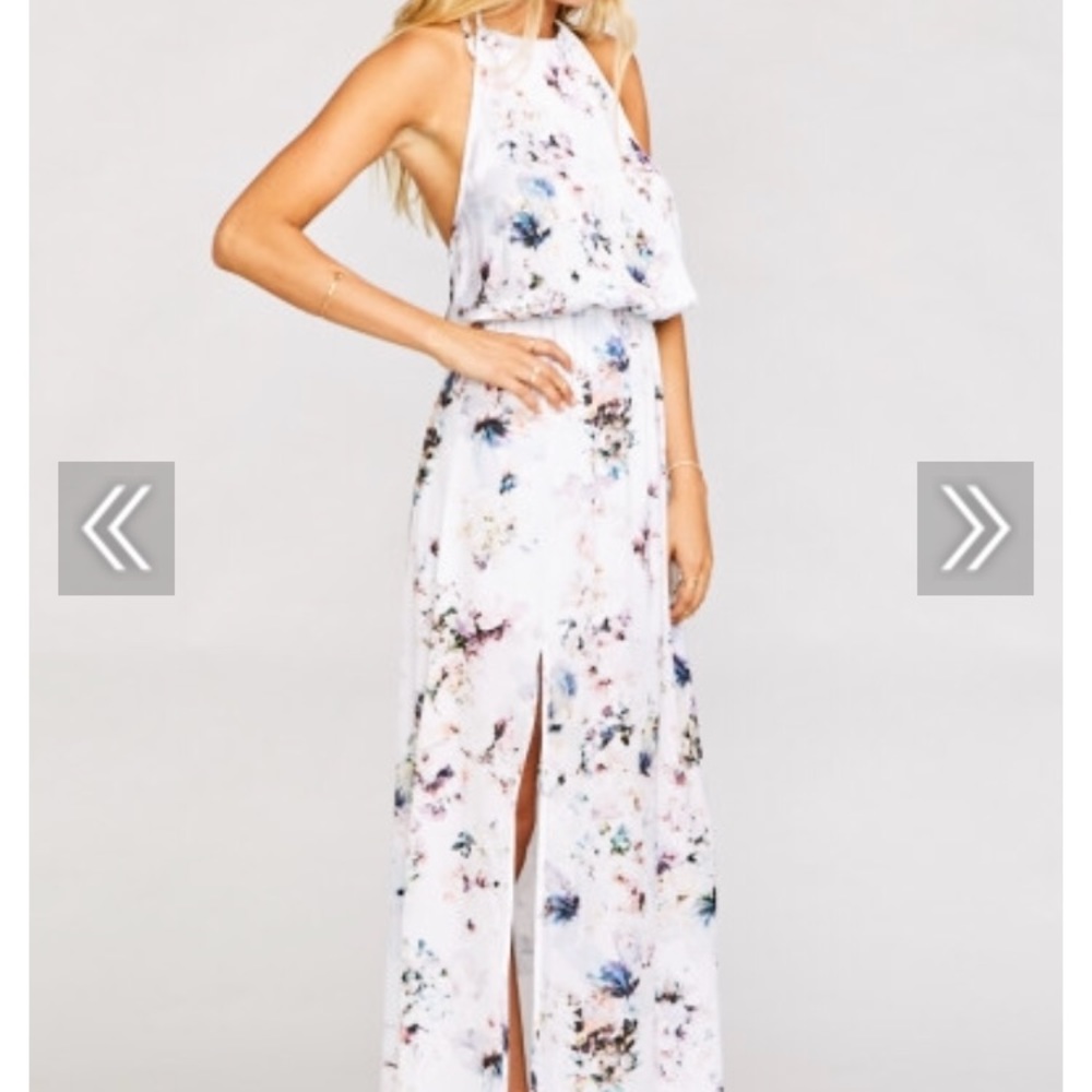 Show Me Your Mumu Maxi halter bridesmaid dress